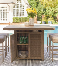 Load image into Gallery viewer, Walton Bridge - Square Bar Table W/Fire Pit - Driftwood