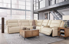 Load image into Gallery viewer, Double Deal - 7-Piece Power Reclining Sectional With 2 Consoles - Almond