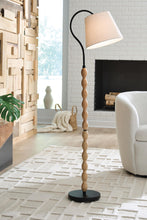 Load image into Gallery viewer, Corinwell - Wood Floor Lamp - Brown / Black