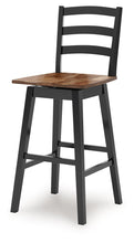 Load image into Gallery viewer, Wildenauer - Tall Swivel Barstool (Set of 2) - Brown / Black