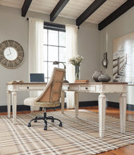 Load image into Gallery viewer, Realyn - L Shaped Desk With Lift Top - White / Brown