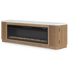 Load image into Gallery viewer, Camdill - 80" TV Stand With Electric Fireplace - Light Brown