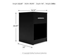 Load image into Gallery viewer, Finch - One Drawer Night Stand - 23" Height - Black