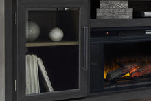 Load image into Gallery viewer, Foyland - 83" TV Stand With Electric Infrared Fireplace Insert - Black / Brown