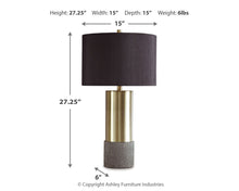 Load image into Gallery viewer, Jacek - Metal Table Lamp (Set of 2) - Gray / Brass Finish