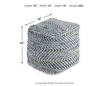 Load image into Gallery viewer, Chevron - Pouf - Blue
