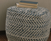 Load image into Gallery viewer, Chevron - Pouf - Blue