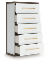 Load image into Gallery viewer, Kendanport - Five Drawer Chest - Brown / White