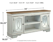 Load image into Gallery viewer, Realyn - XL TV Stand w/Fireplace Option - Chipped White