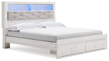 Load image into Gallery viewer, Altyra - King Upholstered Bookcase Bed With Storage - White