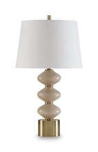 Load image into Gallery viewer, Wardthrone - Poly Table Lamp - Beige / Gold Finish