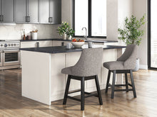 Load image into Gallery viewer, Neymorton - Upholstered Swivel Barstool (Set of 2) - Dark Grayish Brown