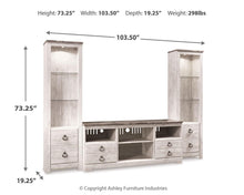 Load image into Gallery viewer, Willowton - Entertainment Center With Fireplace Option