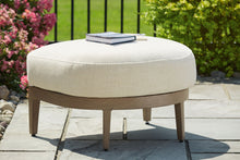Load image into Gallery viewer, Serene Bay - Ottoman With Cushion - Dark Brown / White
