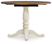 Load image into Gallery viewer, Wirloni - Round Dining Room Drop Leaf Table - Antique White / Brown