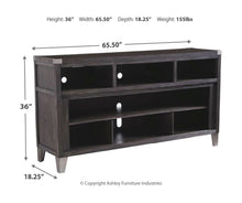 Load image into Gallery viewer, Todoe - 2 Pc. - 65" TV Stand with Wide Fireplace Insert - Gray