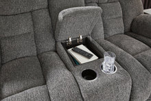 Load image into Gallery viewer, Foreside - Dbl Reclining Loveseat with Console - Charcoal