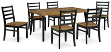 Load image into Gallery viewer, Blondon - Rectangular Drm Table Set (Set of 7) - Brown / Black