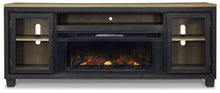 Load image into Gallery viewer, Foyland - 83" TV Stand With Electric Infrared Fireplace Insert - Black / Brown