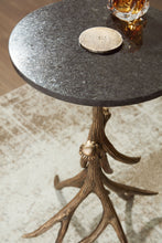 Load image into Gallery viewer, Lemkins - Accent Table - Black / Antique Gold Finish