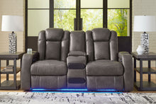 Load image into Gallery viewer, Fyne-dyme - Power Reclining Loveseat With Console/Adj Hdrst