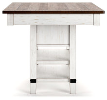 Load image into Gallery viewer, Valebeck - Rect Dining Room Counter Table With Wine Rack - White / Brown