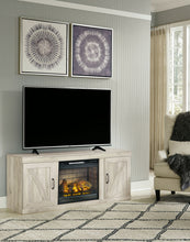 Load image into Gallery viewer, Bellaby - TV Stand With Faux Firebrick Fireplace Insert - Whitewash