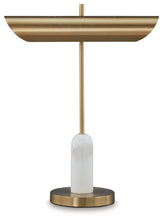 Load image into Gallery viewer, Rowleigh - Marble Desk Lamp - Gold Finish / White