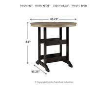 Load image into Gallery viewer, Fairen Trail - Round Bar Table w/Umb OPT - Black / Driftwood