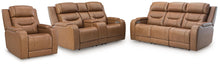 Load image into Gallery viewer, Knightington - 3 Pc. - Power Reclining Sofa, Loveseat And Recliner - Caramel