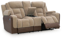 Load image into Gallery viewer, Mixed Motion - Power Reclining Loveseat With Console / Adjustable Headrest