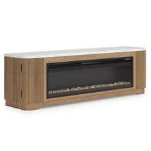 Load image into Gallery viewer, Camdill - 80" TV Stand With Electric Fireplace - Light Brown