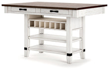 Load image into Gallery viewer, Valebeck - Rect Dining Room Counter Table With Wine Rack - White / Brown