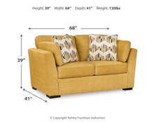 Load image into Gallery viewer, Keerwick - Loveseat - Sunflower