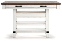 Load image into Gallery viewer, Valebeck - Rect Dining Room Counter Table With Wine Rack - White / Brown