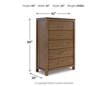 Load image into Gallery viewer, Cabalynn - Five Drawer Chest - Light Brown