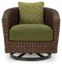 Load image into Gallery viewer, Horizon Hall - Swivel Lounge With Cushion - Brown / Green