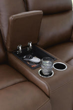 Load image into Gallery viewer, Vonryan - Power Reclining Loveseat With Console / Adj Headrest - Tobacco