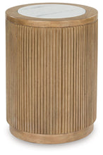 Load image into Gallery viewer, Camdill - Round End Table - Light Brown / White
