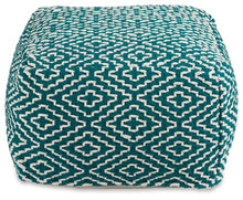 Load image into Gallery viewer, Brynnsen - Pouf - Teal / Ivory