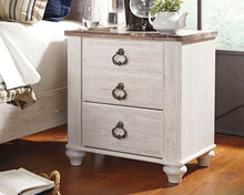 Load image into Gallery viewer, Willowton - Two Drawer Night Stand - Brown / Beige / White