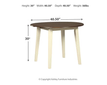 Load image into Gallery viewer, Woodanville - Round DRM Drop Leaf Table - Cream / Brown