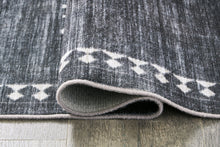 Load image into Gallery viewer, Arloman - 5' x 7' Rug - Black / Cream / Gray