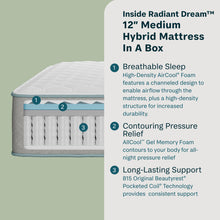 Load image into Gallery viewer, Radiant Dream - 12" Hybrid Medium Mattress in a Box
