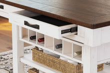 Load image into Gallery viewer, Valebeck - Rect Dining Room Counter Table With Wine Rack - White / Brown