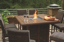 Load image into Gallery viewer, Paradise Trail - Square Bar Table w/Fire Pit - Medium Brown