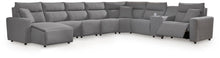 Load image into Gallery viewer, Modmax II - 8-Piece Power Reclining Sectional With LAF Press Back Power Chaise And Console - Salt And Pepper