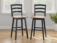 Load image into Gallery viewer, Wildenauer - Tall Swivel Barstool (Set of 2) - Brown / Black