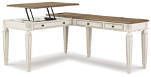 Load image into Gallery viewer, Realyn - L Shaped Desk With Lift Top - White / Brown