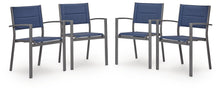 Load image into Gallery viewer, Rocky Creek - Sling Arm Chair (Set of 4) - Blue / Gray